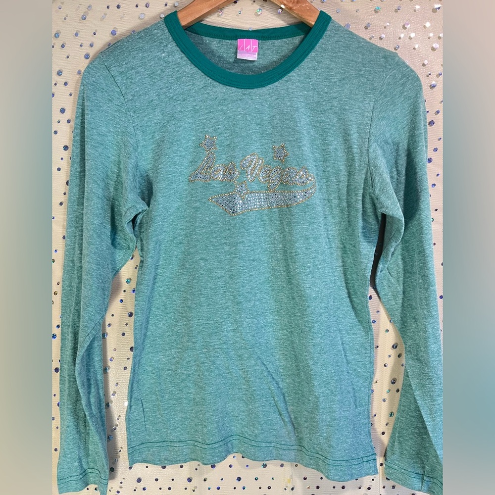 Long Sleeve Shirt with Rhinestone Design